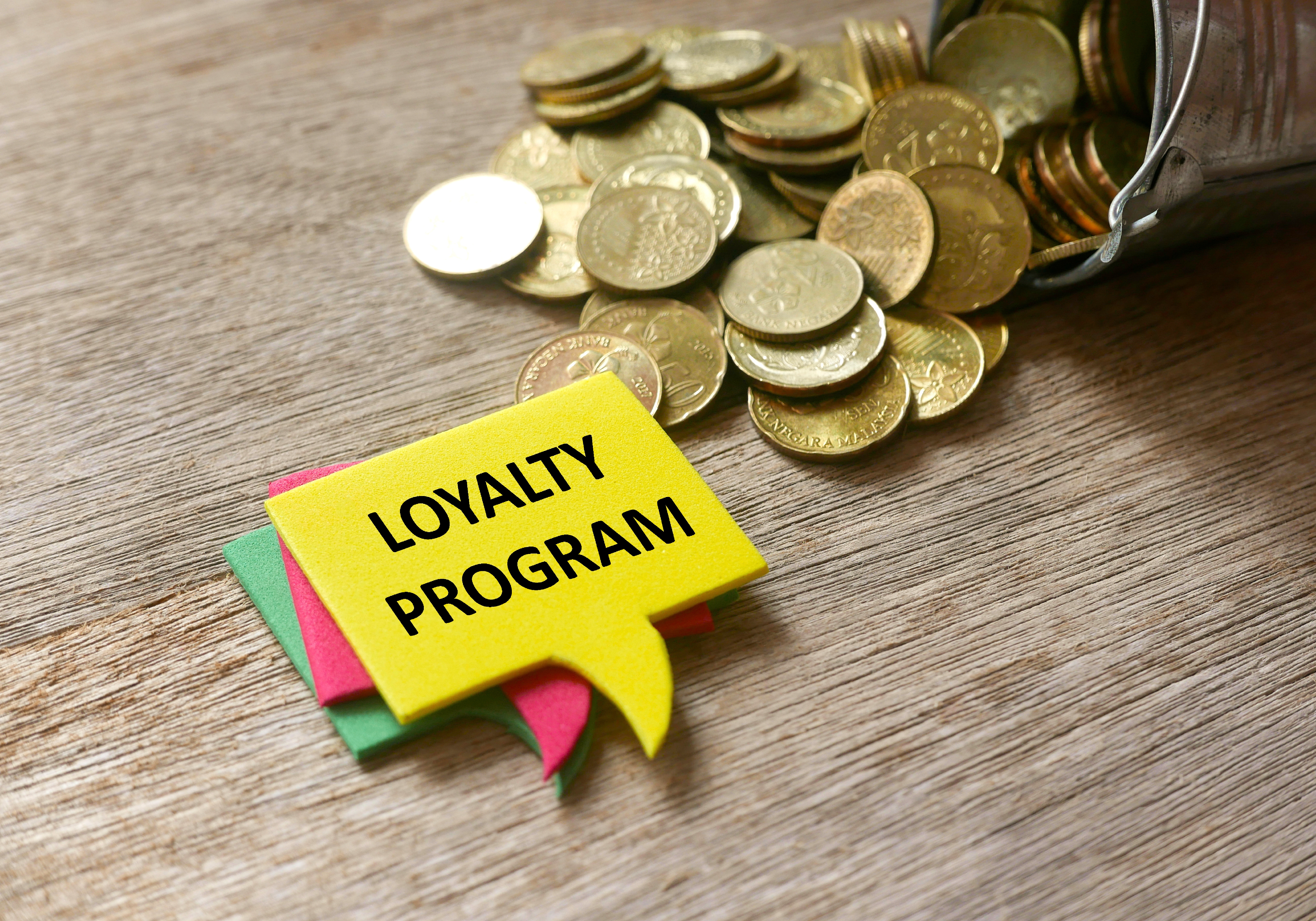 loyalty program card with coins