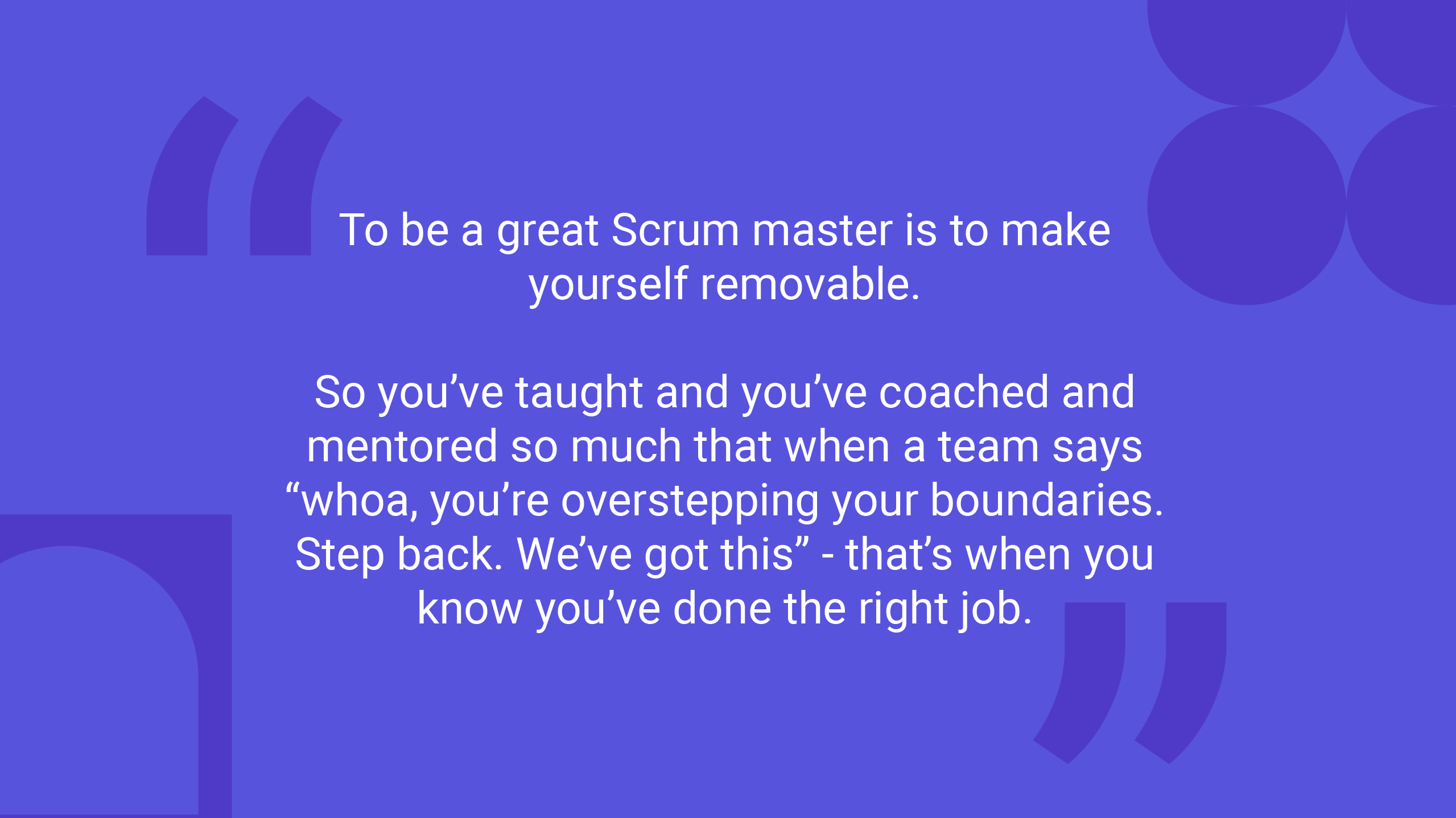 Scrum master should be removable