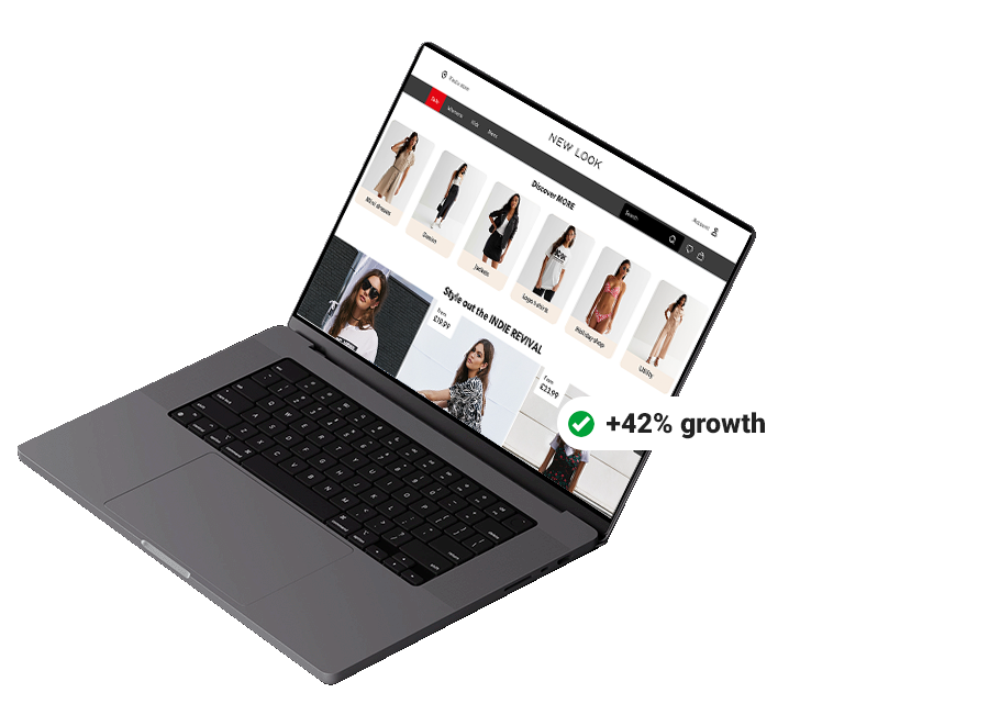 New Look website in laptop 