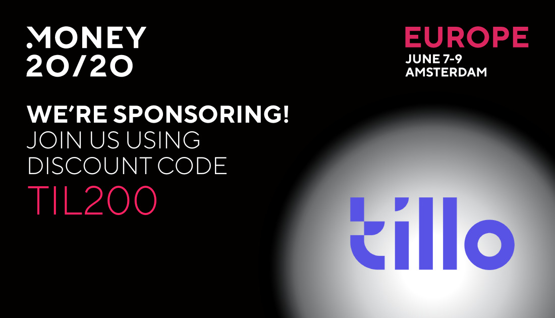 Tillo sponsor banner for Money 20/20