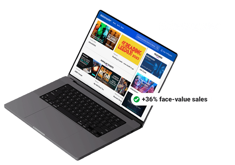 Ticketmaster in laptop - +36% in FVS