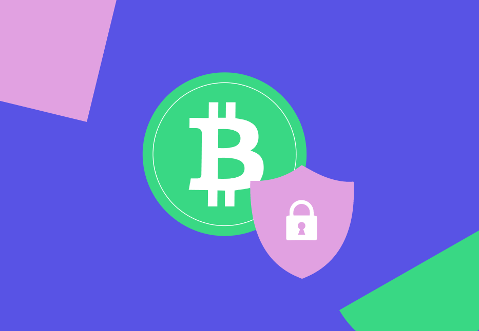 Safety of crypto bitcoin with a padlock